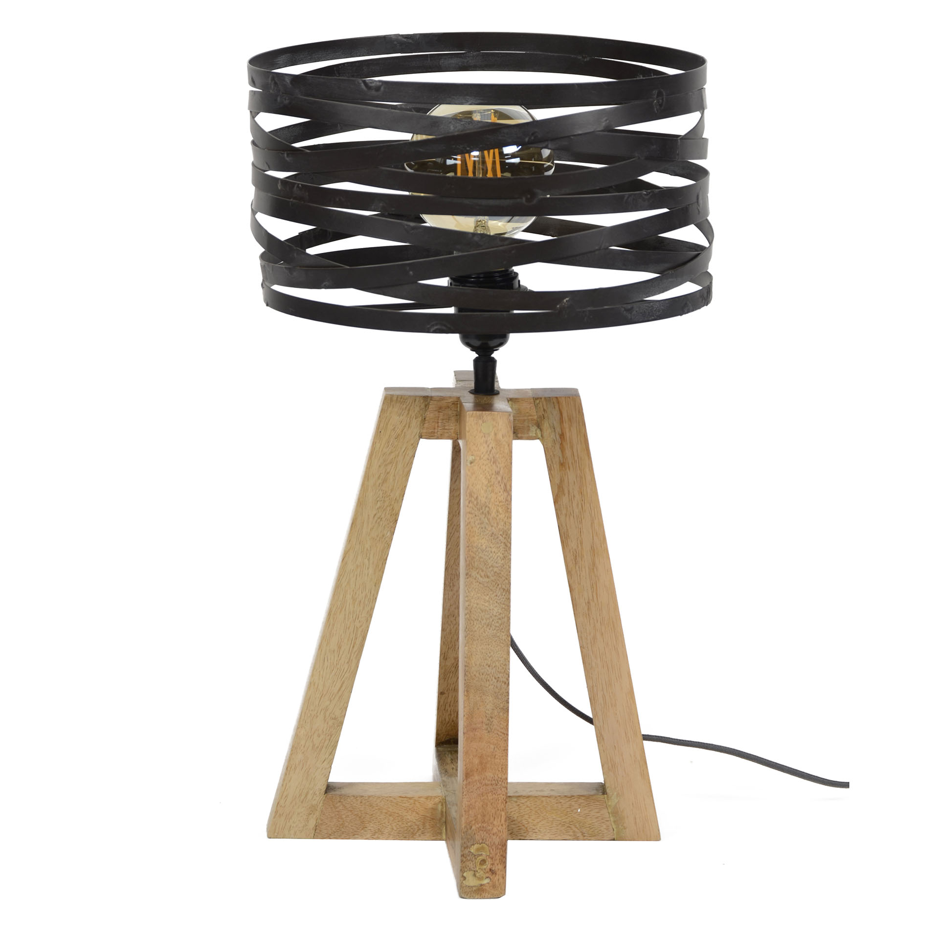 Tafellamp twist houten kruisframe